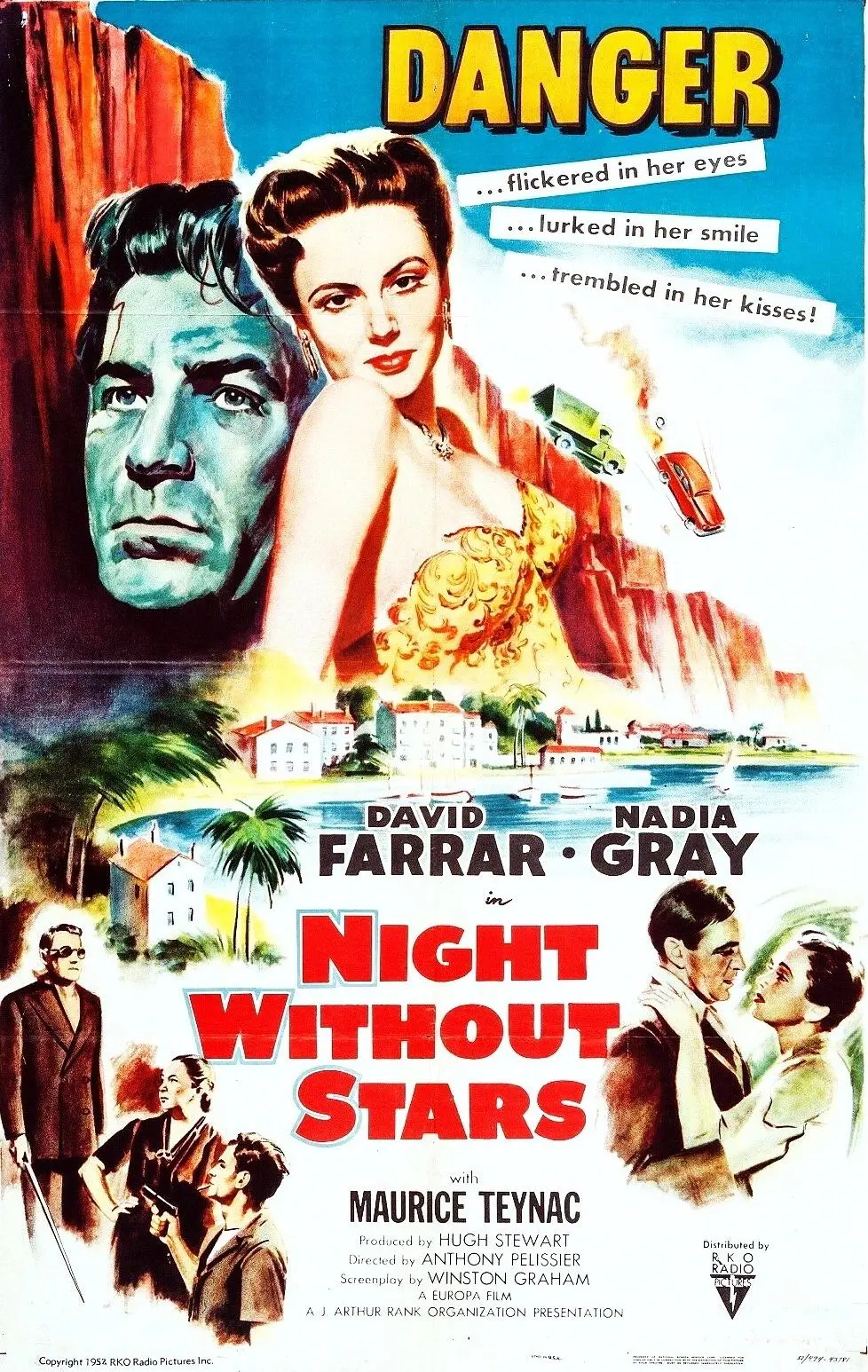Vintage movie poster for "Night Without Stars.
