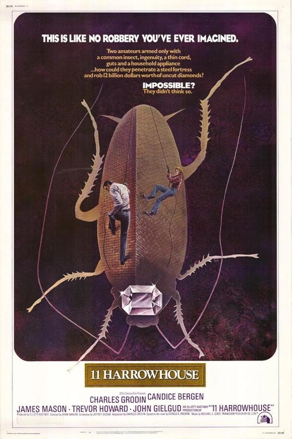 Movie poster featuring giant cockroach and diamond.