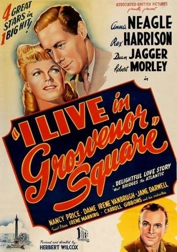 Vintage movie poster for "I Live in Grosvenor Square".