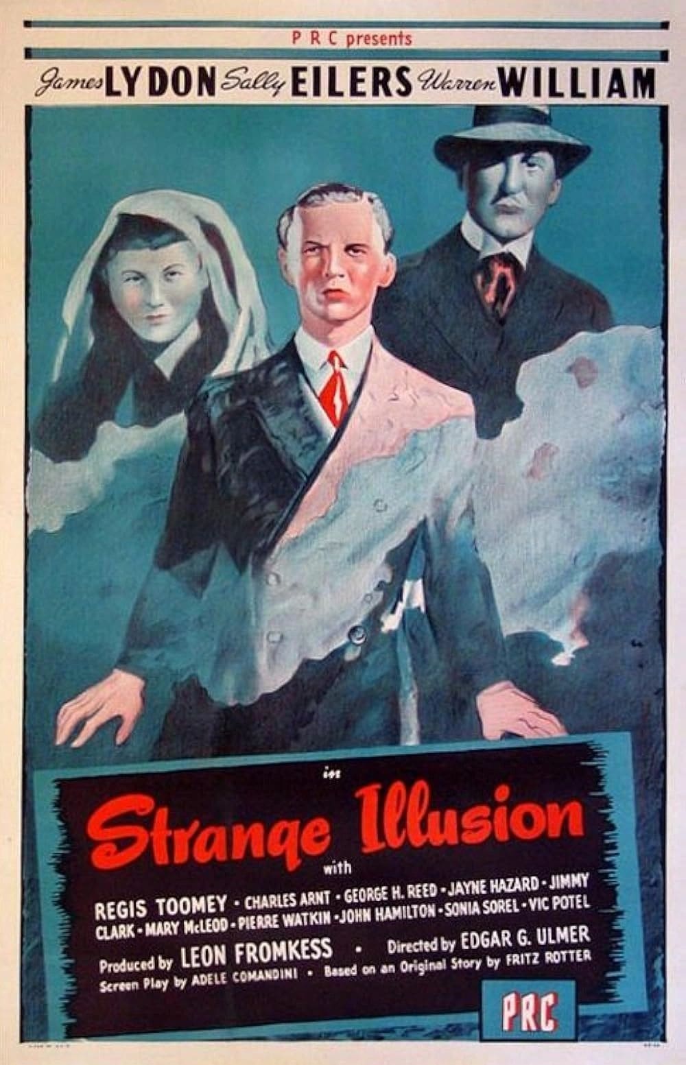 Vintage "Strange Illusion" movie poster illustration.
