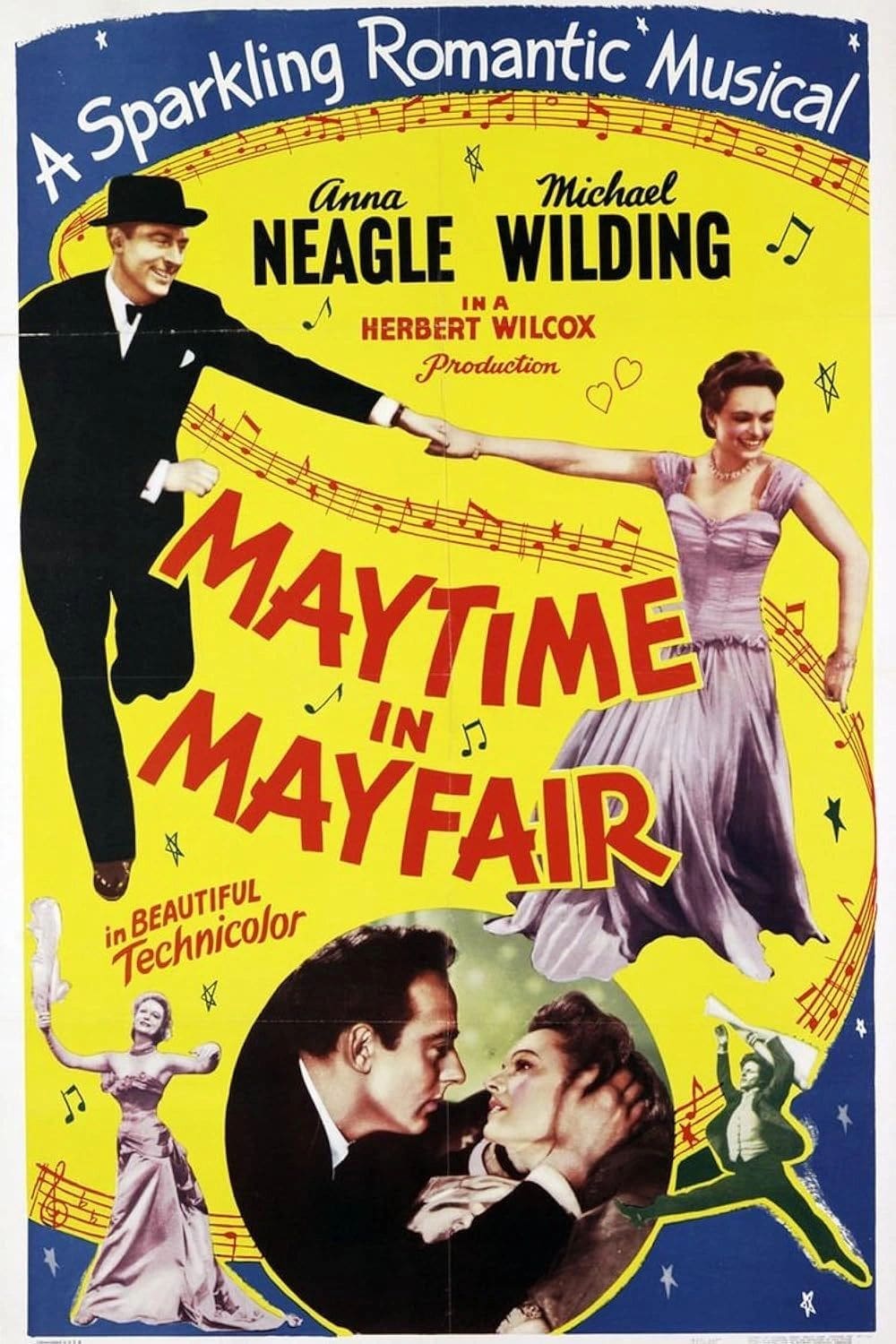 Musical film poster with dancing couple.