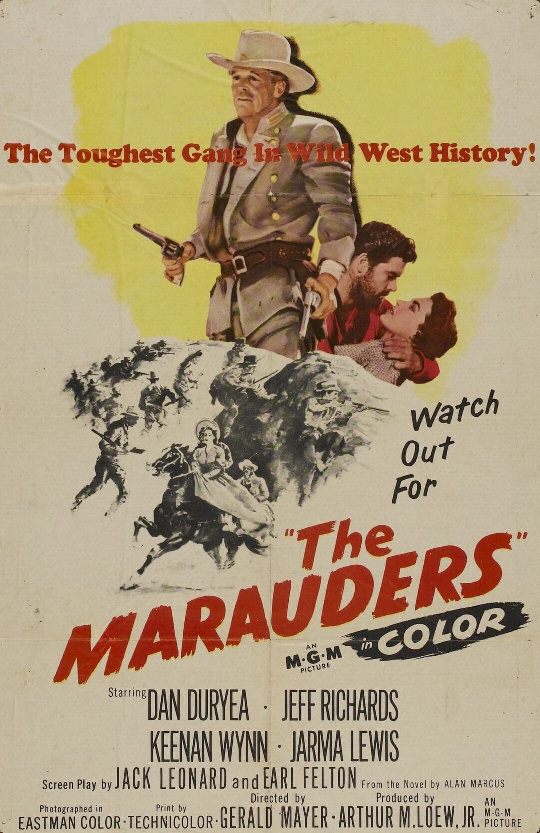Vintage Western movie poster, "The Marauders".