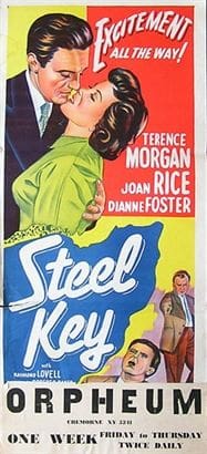 Steel Key" movie poster with couple kissing.