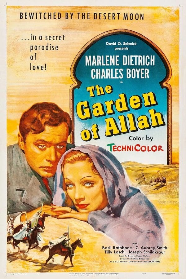 Vintage movie poster for "The Garden of Allah".