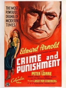 Vintage "Crime and Punishment" movie poster.
