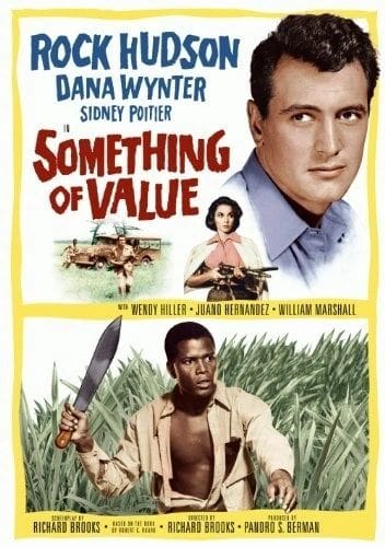 Vintage movie poster with actors and title.