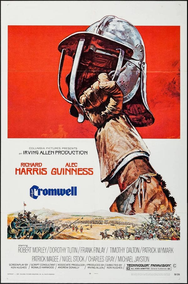 Vintage movie poster featuring armored knight.