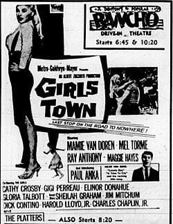 Retro movie poster for "Girls Town.