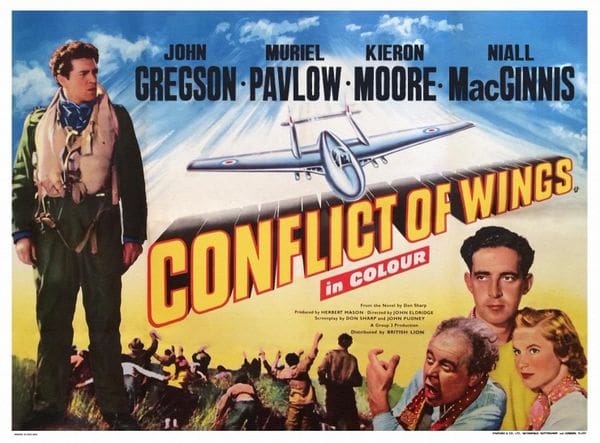 Vintage "Conflict of Wings" movie poster.