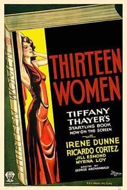 Vintage "Thirteen Women" movie poster illustration.