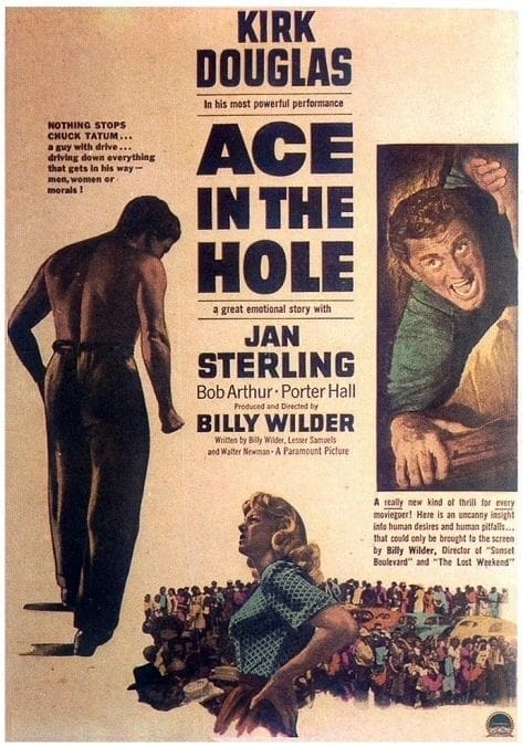 Vintage movie poster for "Ace in the Hole.