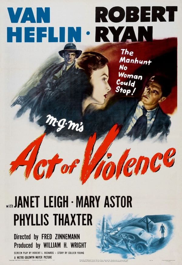 Act of Violence" movie poster, dramatic design.