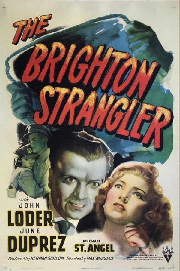 Vintage movie poster for "The Brighton Strangler.