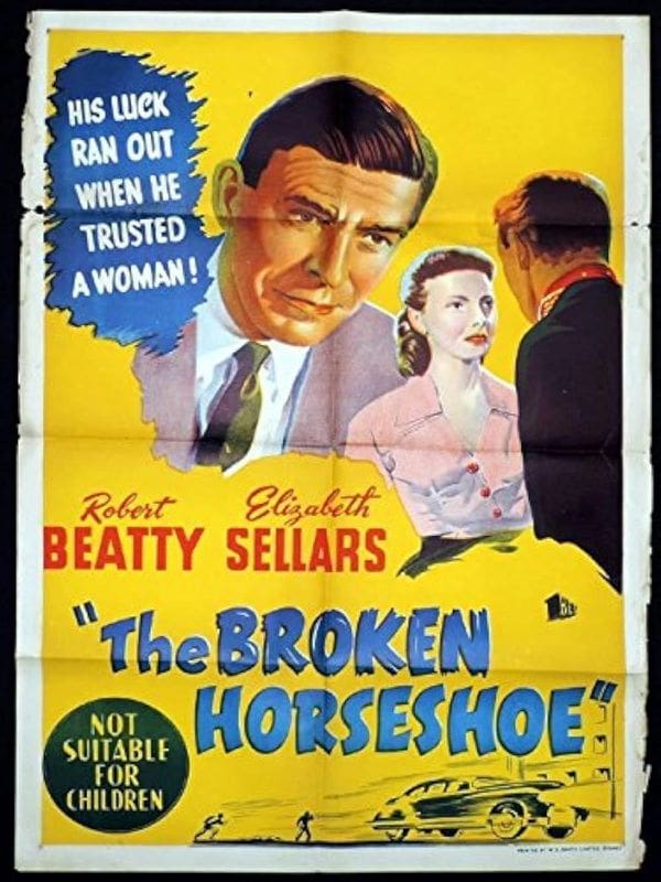 Vintage movie poster for "The Broken Horseshoe".