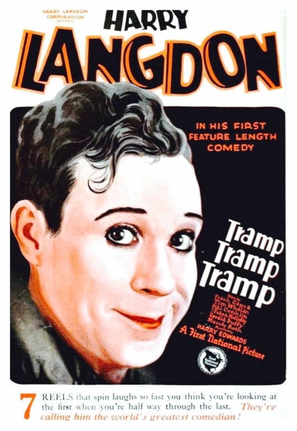 Vintage comedy movie poster featuring a clown-like character with dramatic makeup.