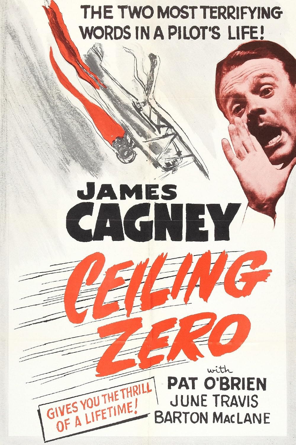 Vintage movie poster for "Ceiling Zero" starring James Cagney.