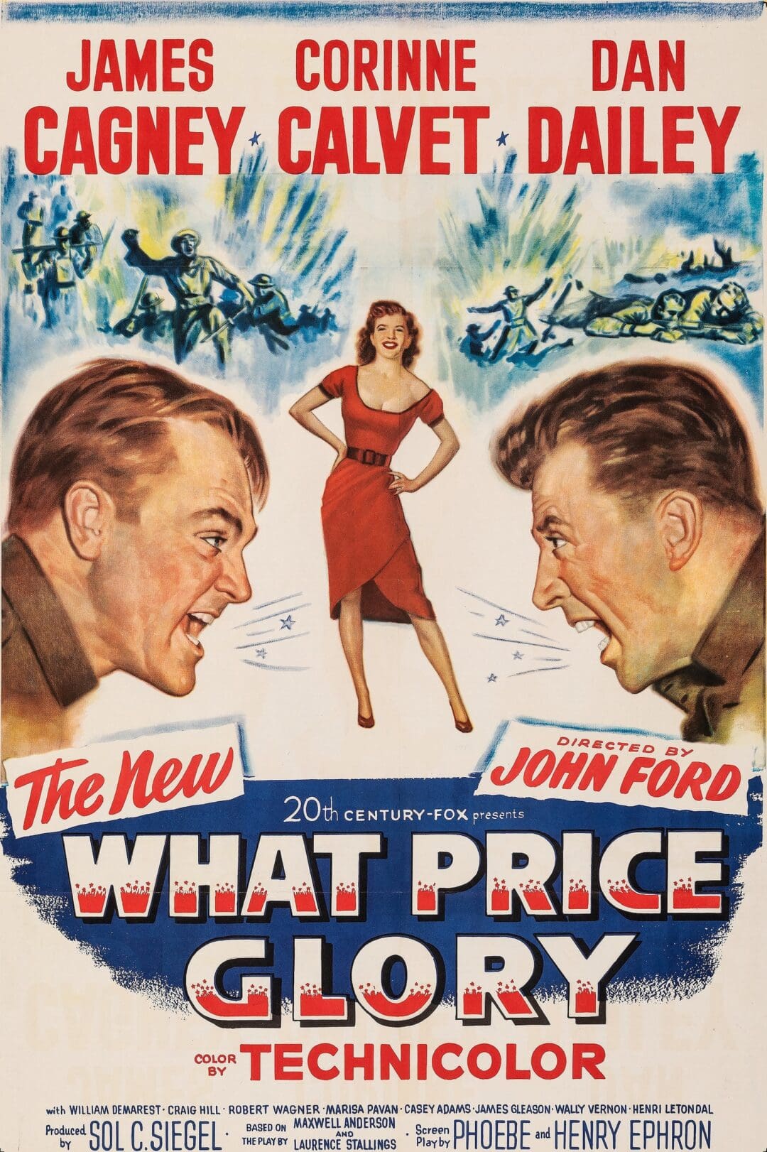Vintage movie poster for 'What Price Glory' by John Ford.