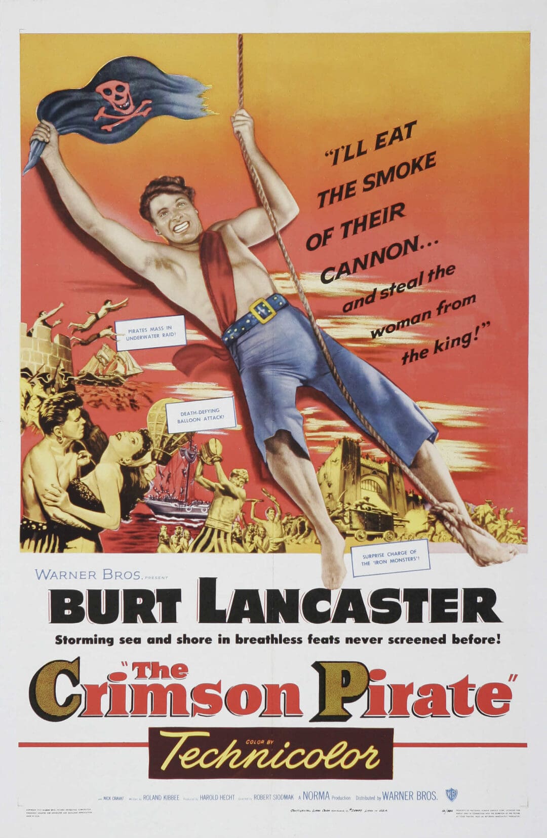 Vintage movie poster of a man falling with dramatic text and bold graphics.
