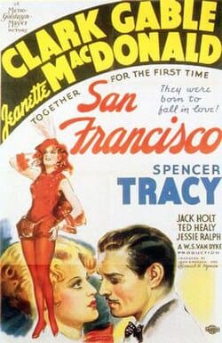 Vintage movie poster for 'San Francisco' starring Spencer Tracy.