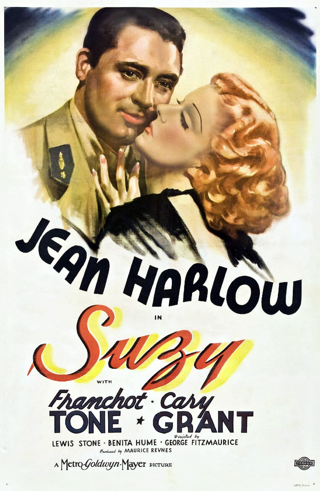 Vintage movie poster featuring Jean Harlow and Franchot Tone.