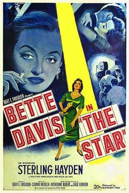 Vintage movie poster featuring Bette Davis in The Star.