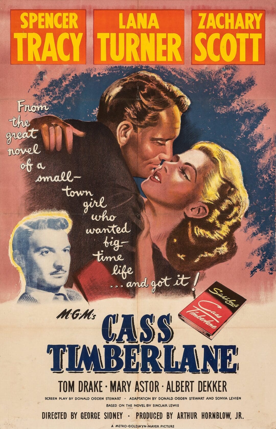 Vintage romantic movie poster featuring a passionate couple and dramatic text.
