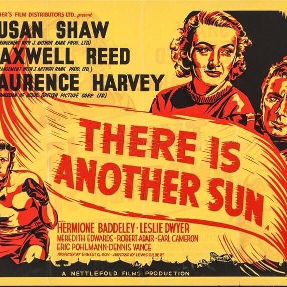 Vintage movie poster for 'There Is Another Sun' featuring actors and a dramatic sun illustration.